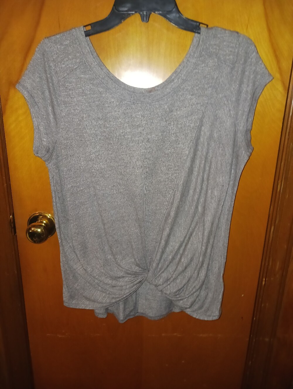 Zella Grey Twist-Front Short Sleeve Tee